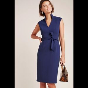 Black Halo Brittania Petite Navy Sheath Dress